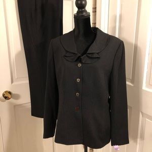 Stresa. Women’s 2 Piece Ruffled Pinstriped Suit